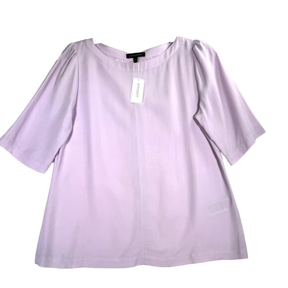 Banana Republic Women's Seamed Front Short Sleeve Top Size M In Color Lilac - Picture 1 of 6
